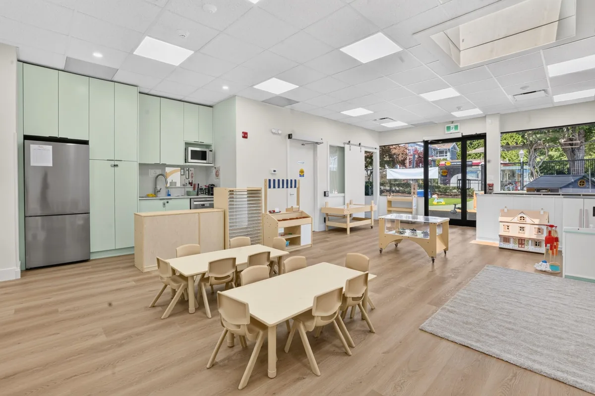 MIM kitchen and dining area with child-sized tables and chairs